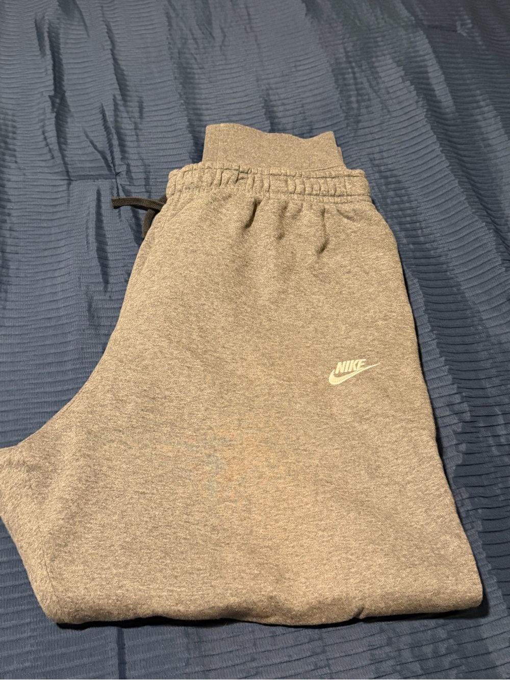 Nike Gray Men's Fleece Joggers with White Swoosh - 3XL